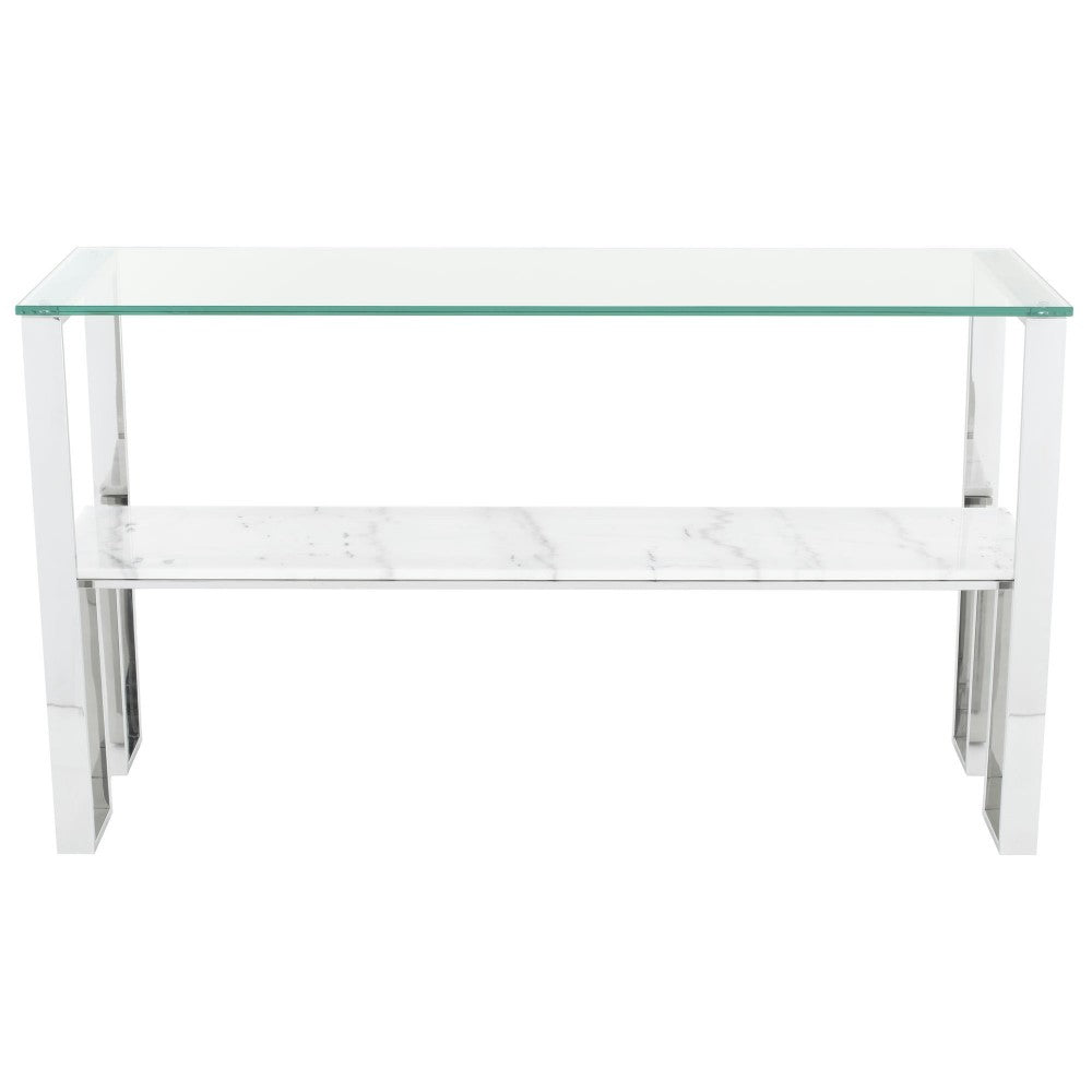 Tierra White Stone Console Table, HGNA520