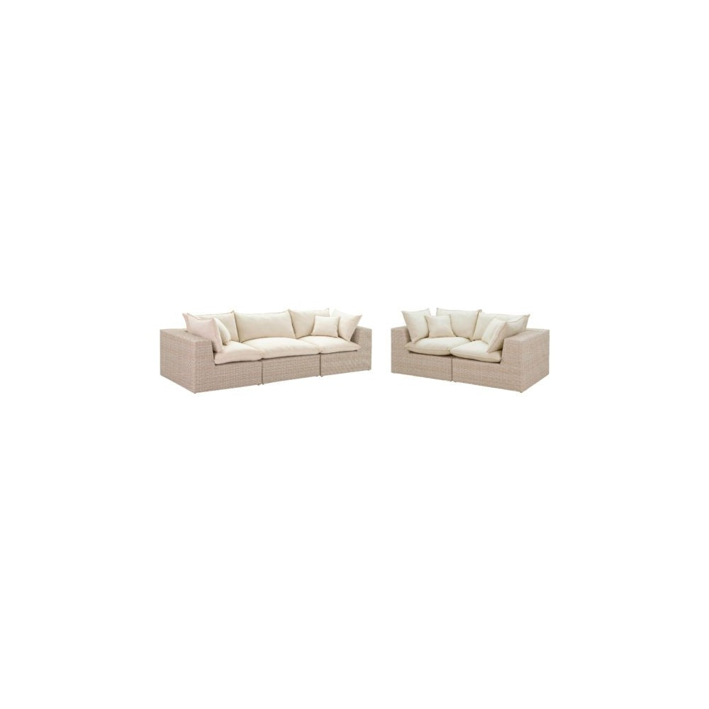 TOV Furniture Cali Natural Wicker Outdoor Living Room Set