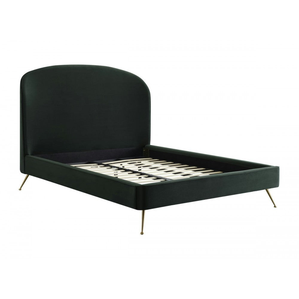 TOV Furniture Vivi Forest Green Velvet Bed in Queen