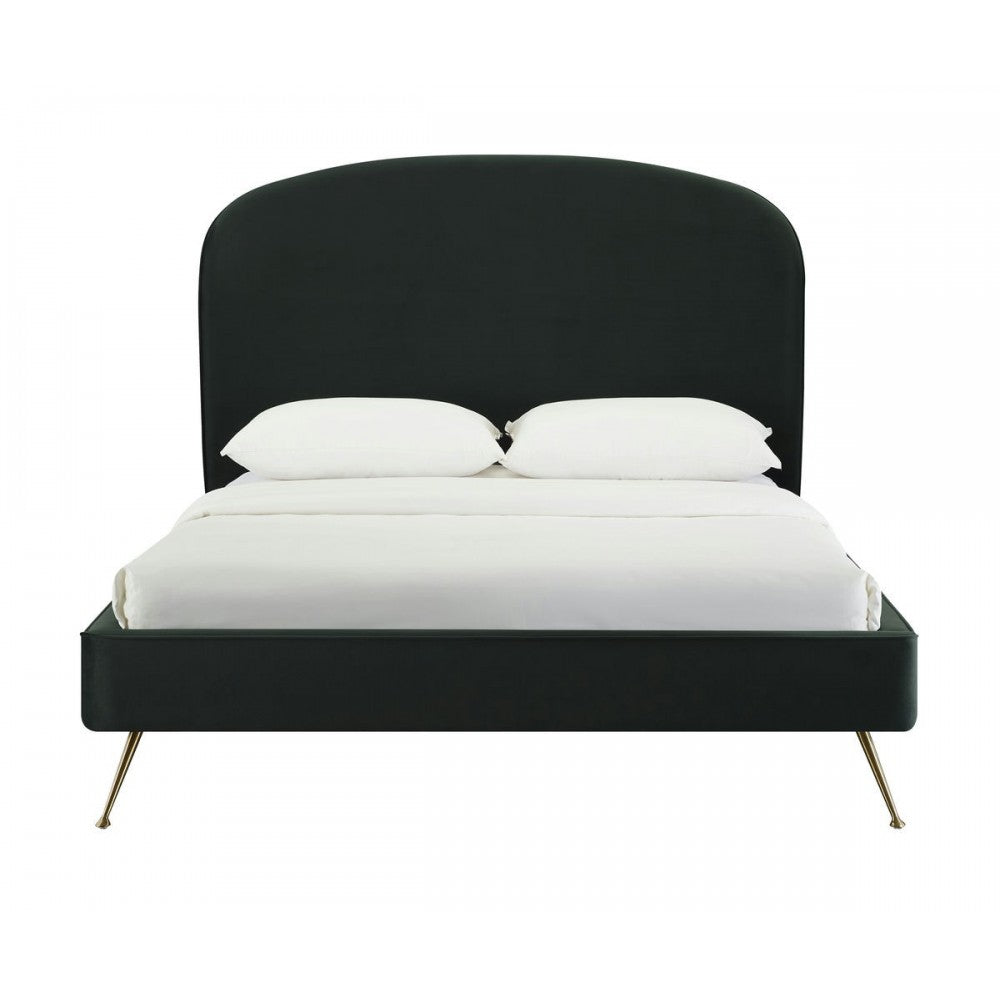 TOV Furniture Vivi Forest Green Velvet Bed in Queen