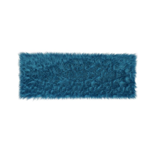 Turquoise 2x7 Faux Fur Rug