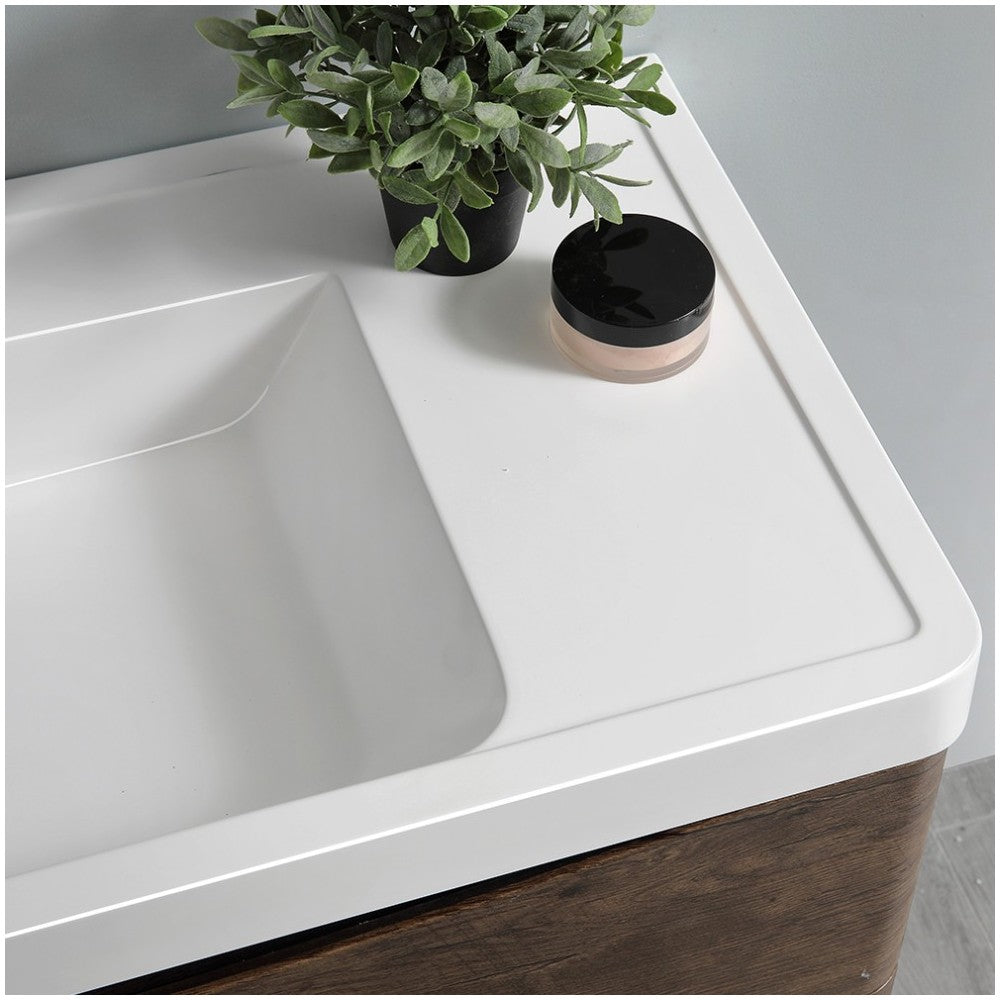 Tuscany 40" Rosewood Free Standing Modern Bathroom Cabinet w/ Integrated Sink