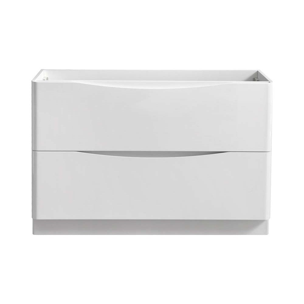 Tuscany 48" Glossy White Free Standing Double Sink Modern Bathroom Cabinet