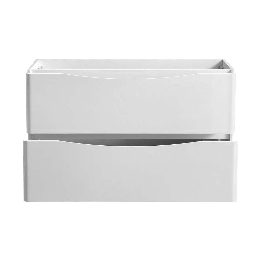 Tuscany 48" Glossy White Free Standing Double Sink Modern Bathroom Cabinet