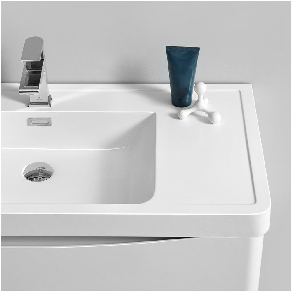 Tuscany 48 Glossy White Free Standing Modern Bathroom Vanity w/ Medicine Cabinet