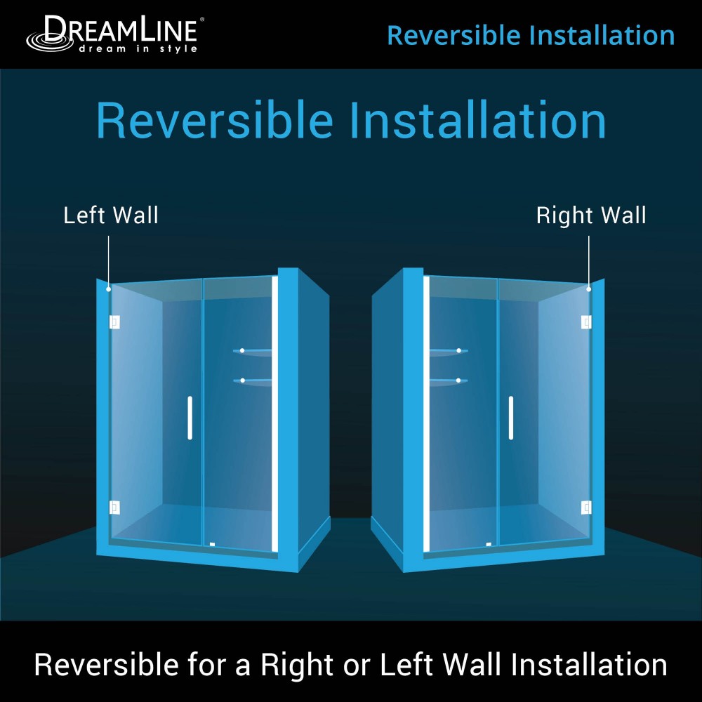 Unidoor 49-50 in. W x 72 in. H Frameless Hinged Shower Door with Shelves in Oil Rubbed Bronze