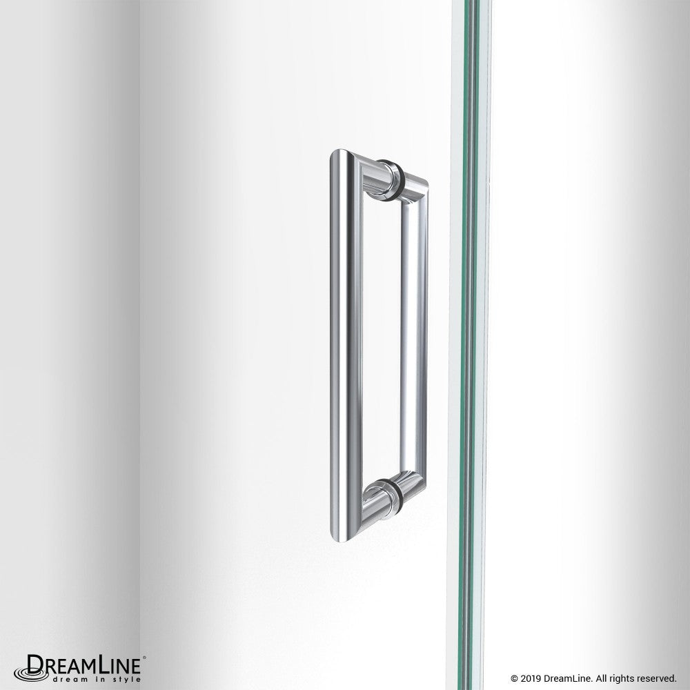 Unidoor-LS 49-50 in. W x 72 in. H Frameless Hinged Shower Door in Chrome