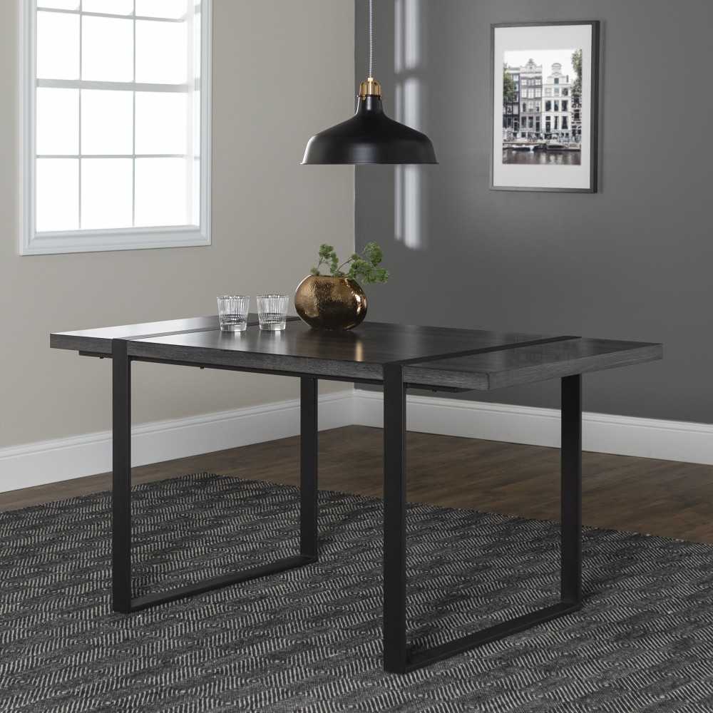 Urban Blend 60" Industrial Metal Leg Wood Dining Table - Charcoal