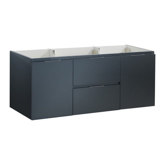 Valencia 48" Dark Slate Gray Wall Hung Single Sink Modern Bathroom Cabinet