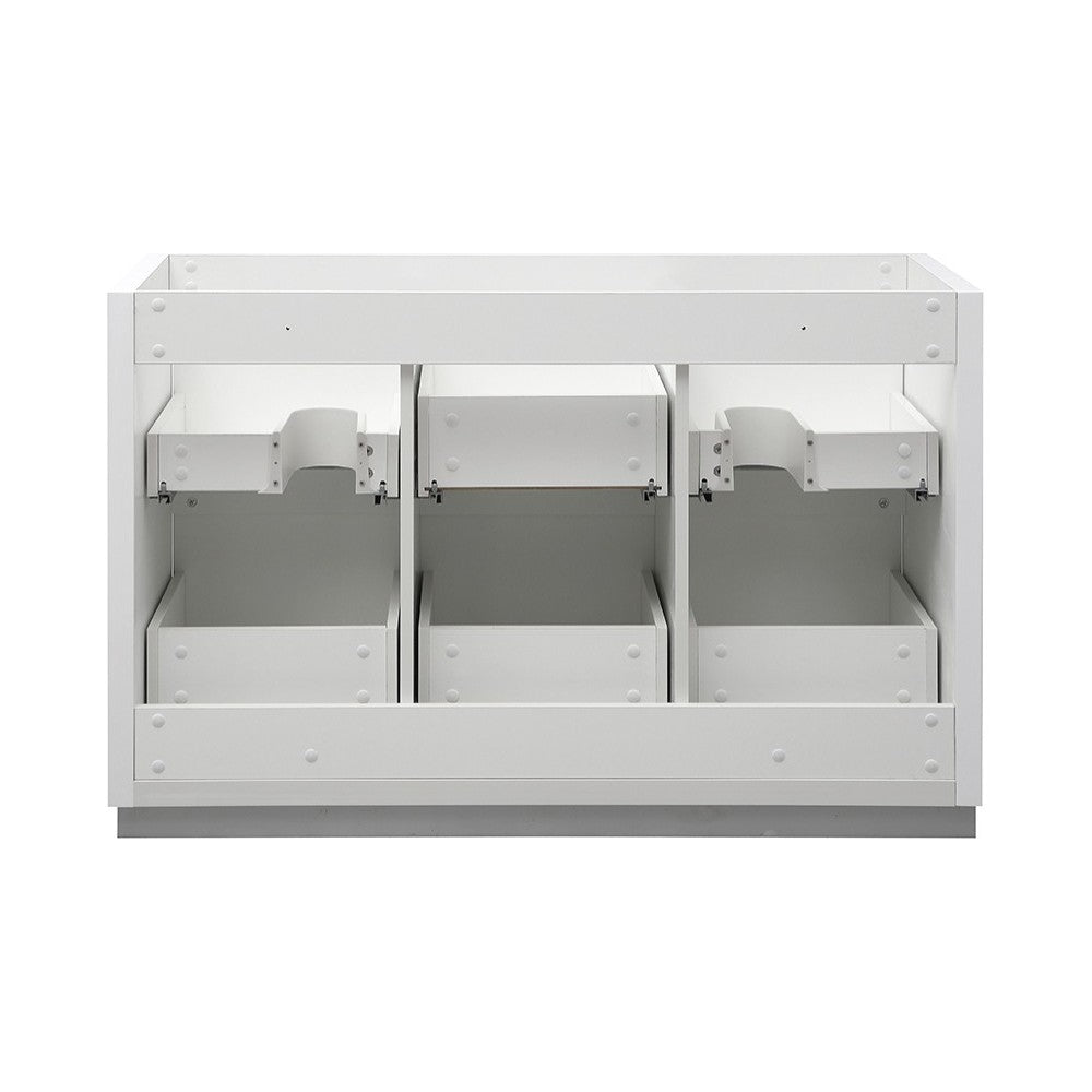 Valencia 48" Glossy White Free Standing Double Sink Modern Bathroom Cabinet