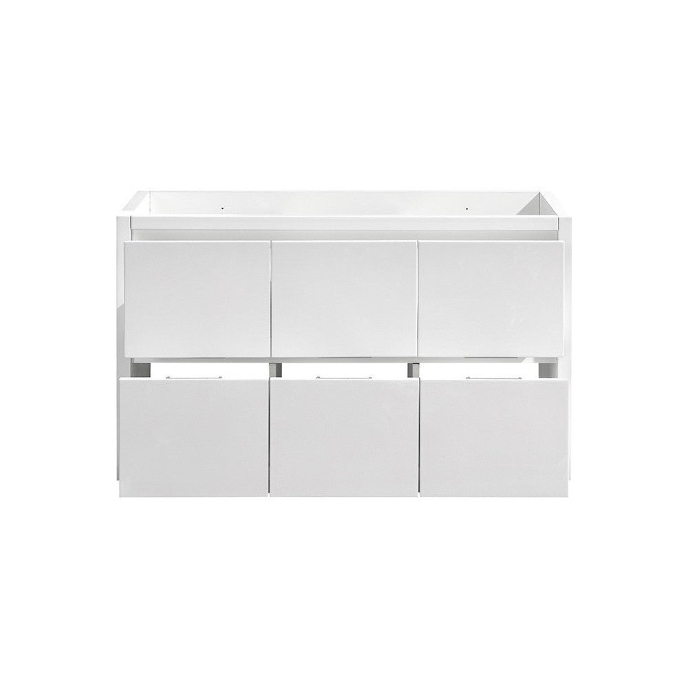 Valencia 48" Glossy White Free Standing Single Sink Modern Bathroom Cabinet
