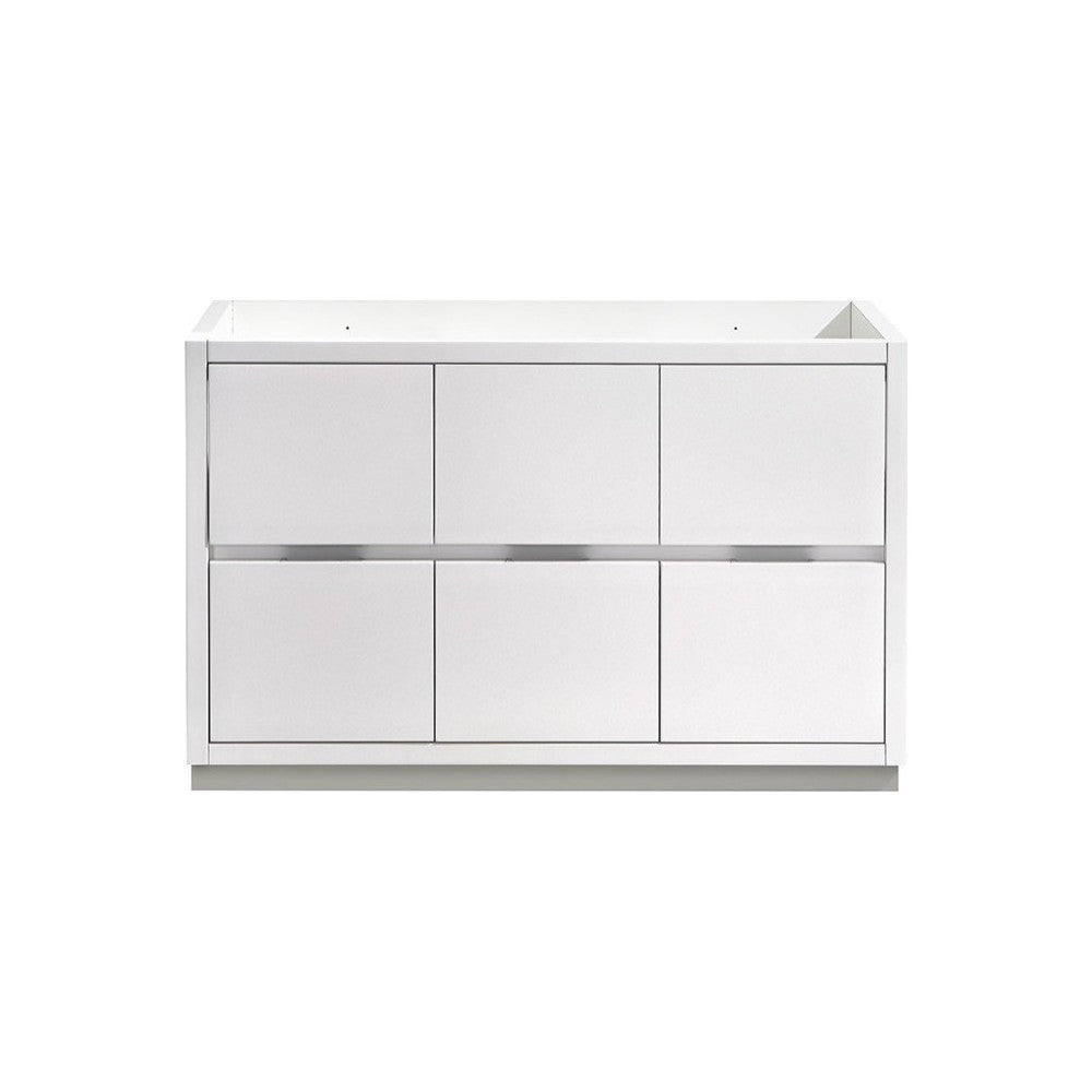 Valencia 48" Glossy White Free Standing Single Sink Modern Bathroom Cabinet