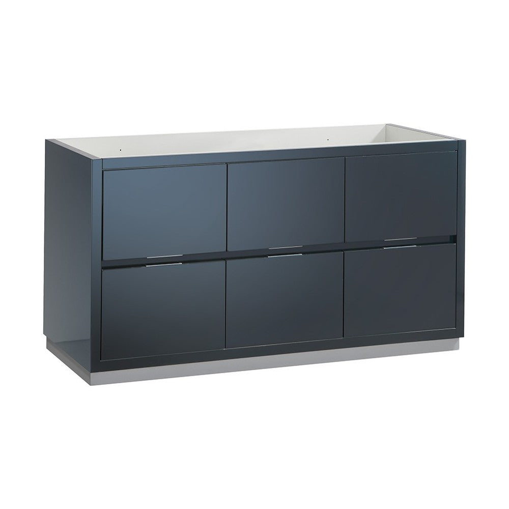 Valencia 60" Dark Slate Gray Free Standing Single Sink Modern Bathroom Cabinet