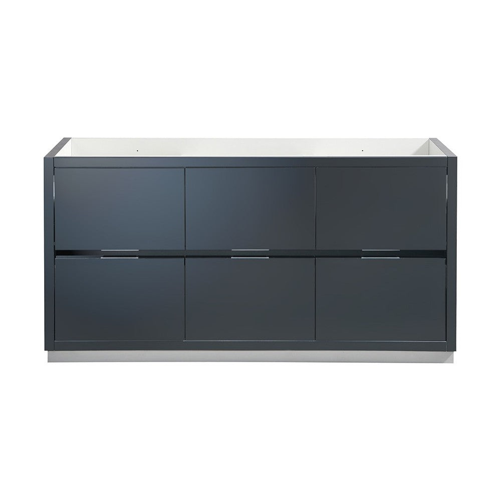 Valencia 60" Dark Slate Gray Free Standing Single Sink Modern Bathroom Cabinet