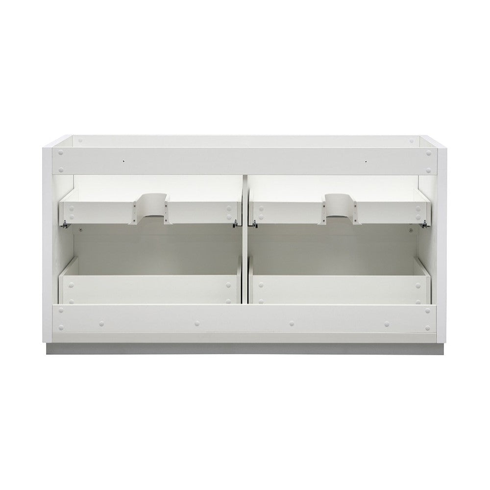 Valencia 60" Glossy White Free Standing Double Sink Modern Bathroom Cabinet
