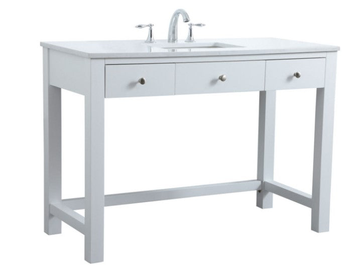 48 inch ADA compliant bathroom vanity in white