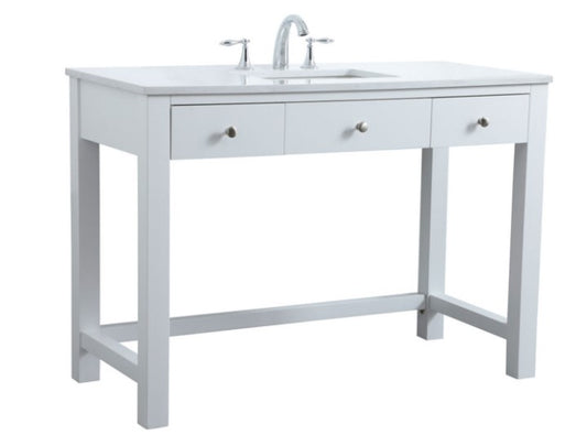 48 inch ADA compliant bathroom vanity in white