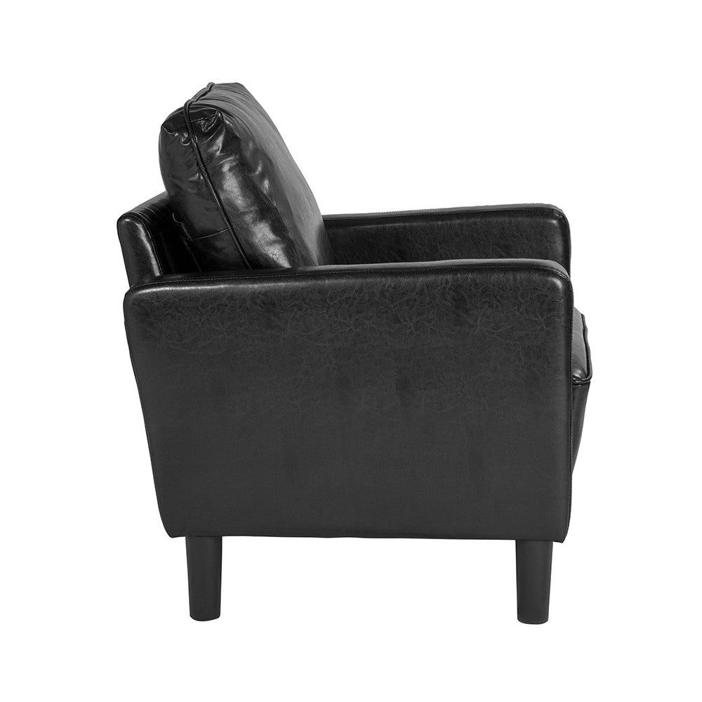 Washington Park Upholstered Chair in Black LeatherSoft