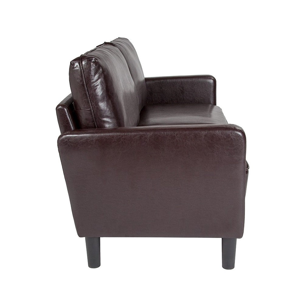 Washington Park Upholstered Sofa in Brown LeatherSoft