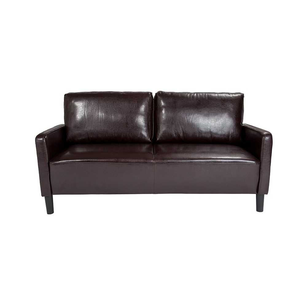 Washington Park Upholstered Sofa in Brown LeatherSoft