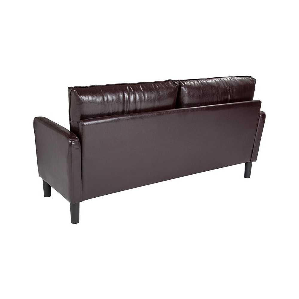Washington Park Upholstered Sofa in Brown LeatherSoft