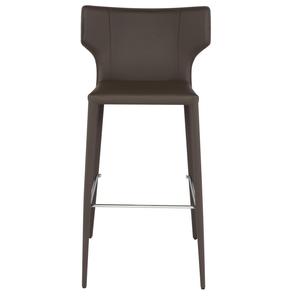 Wayne Mink Leather Bar Stool