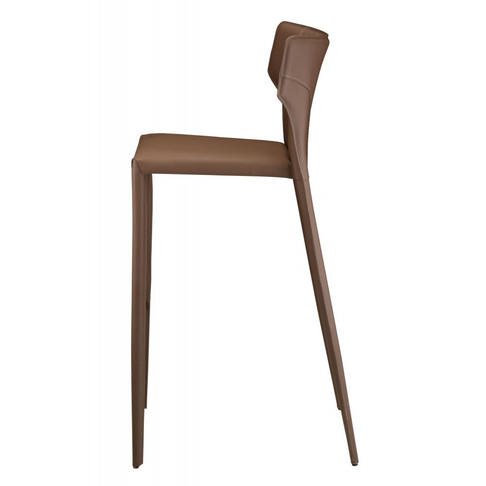 Wayne Mink Leather Bar Stool