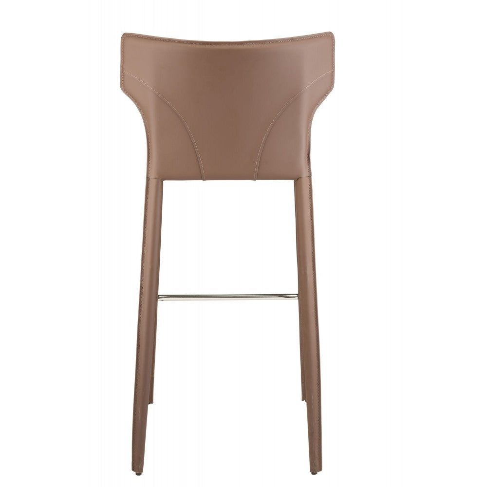 Wayne Mink Leather Bar Stool