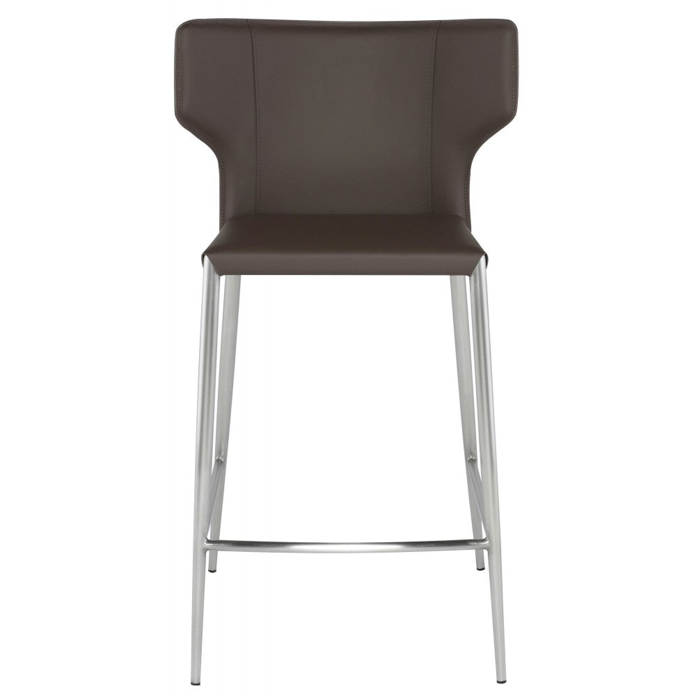 Wayne Mink Leather Counter Stool, HGND148