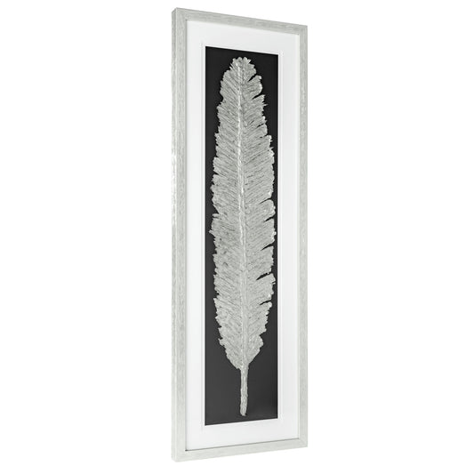 Metallic Feather Silver Shadow Box