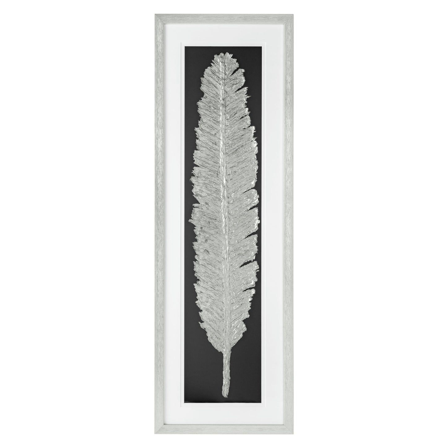 Metallic Feather Silver Shadow Box