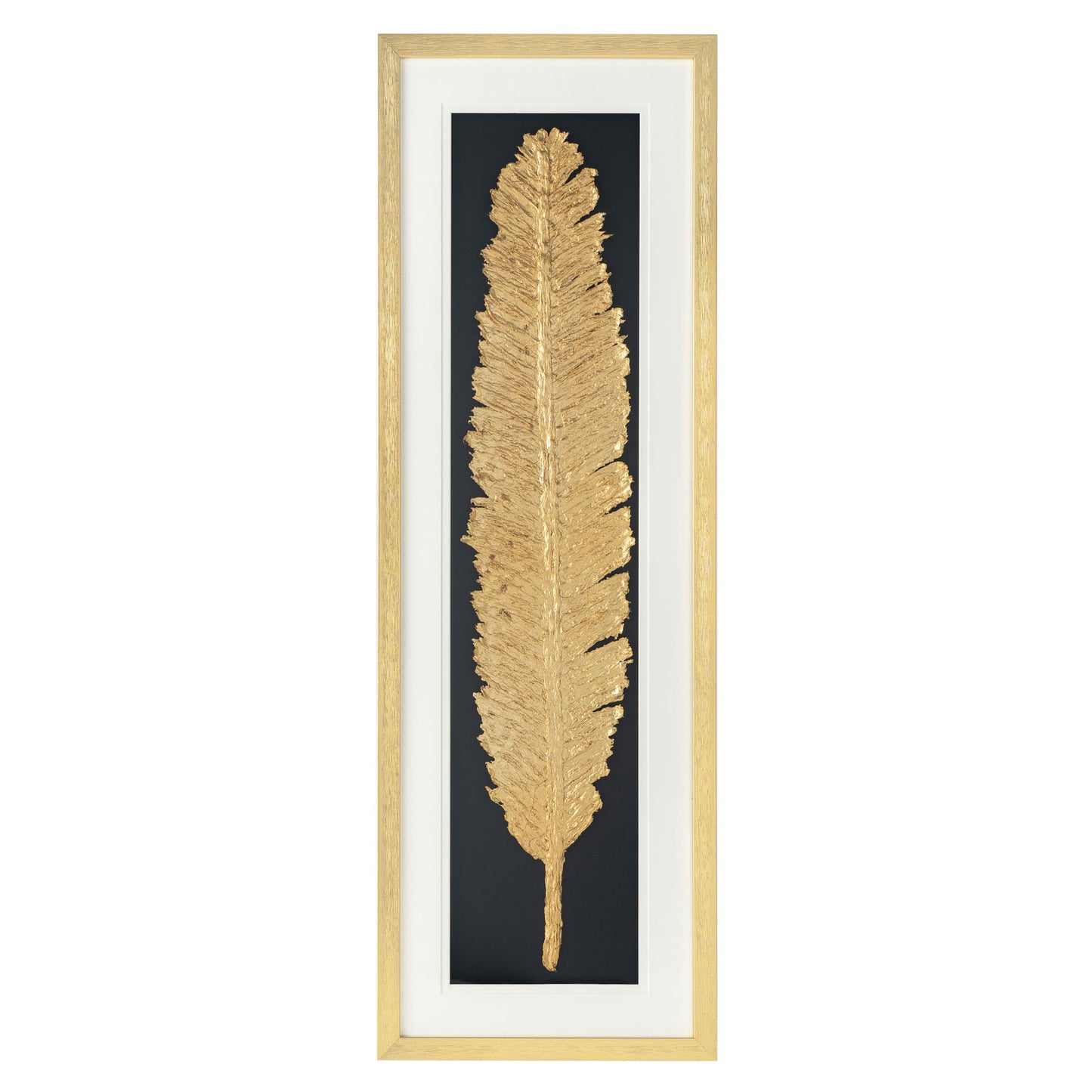 Metallic Feather Gold Shadow Box