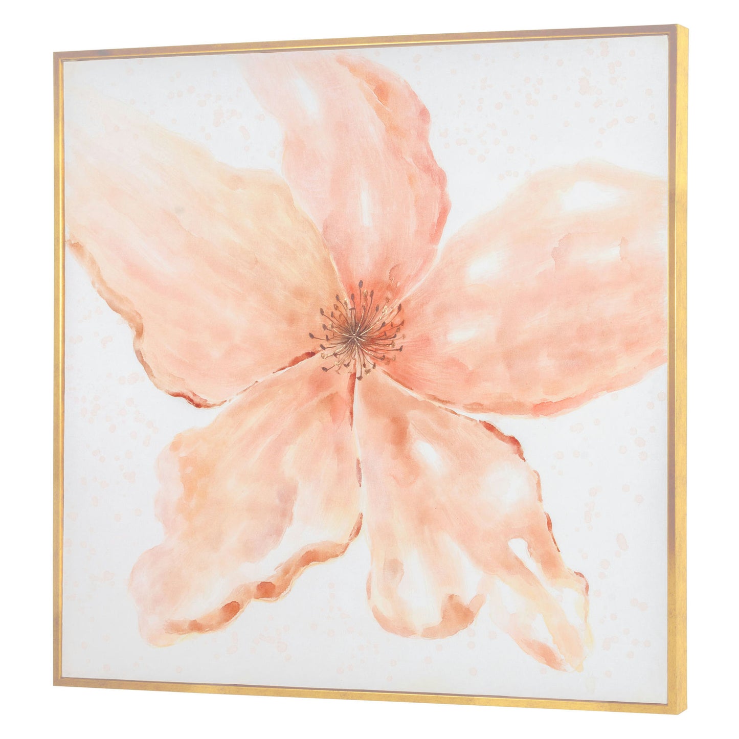 Coral Blossom Hand Painted Framed Canvas