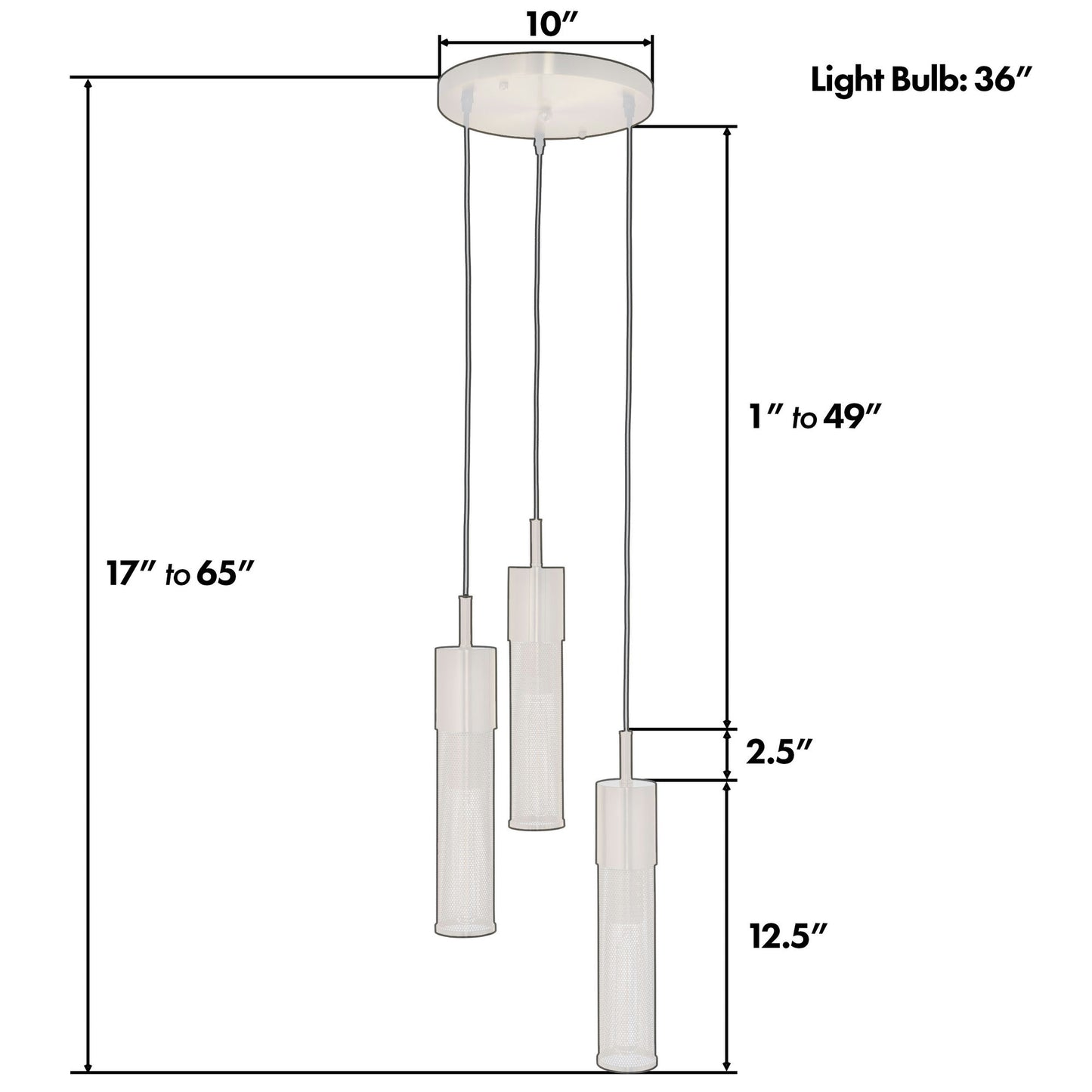 Remington 3-Light Cluster Cylinder Led Pendant