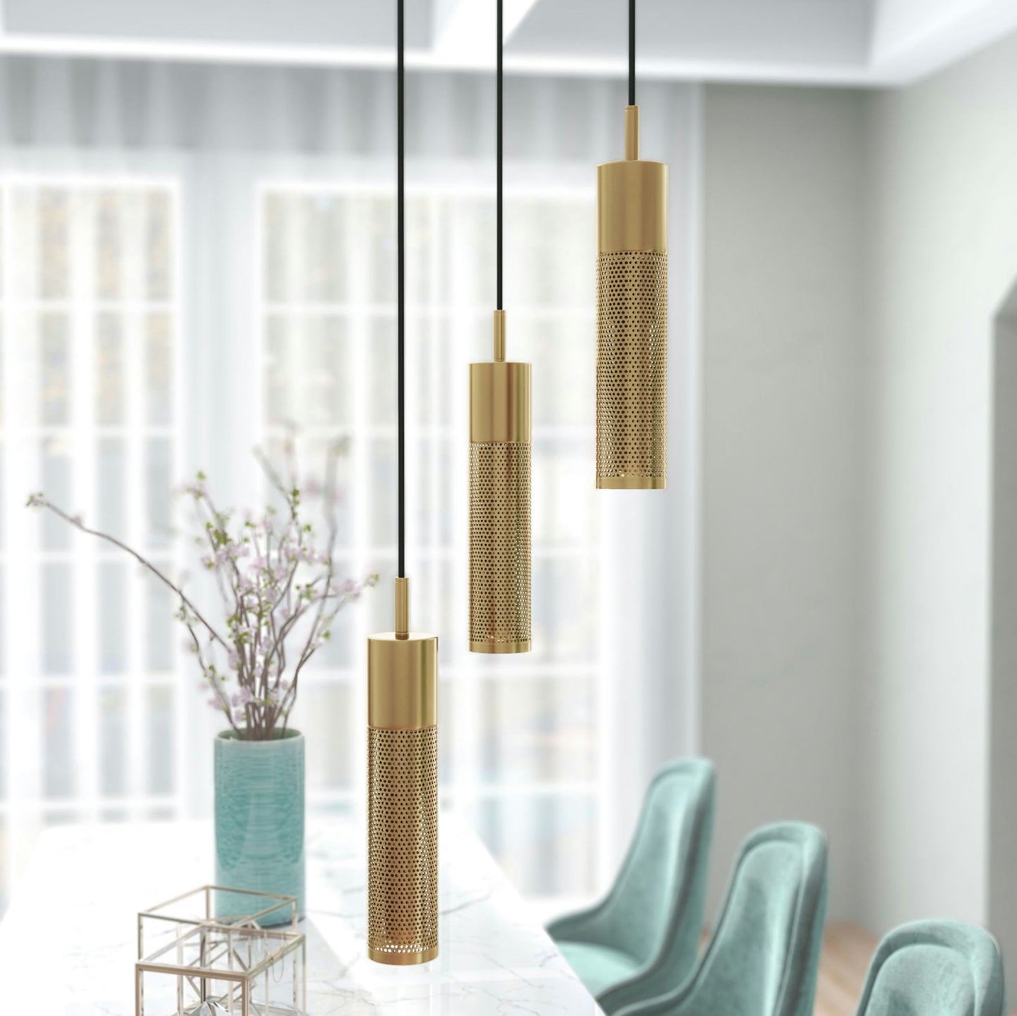 Remington 3-Light Cluster Cylinder Led Pendant