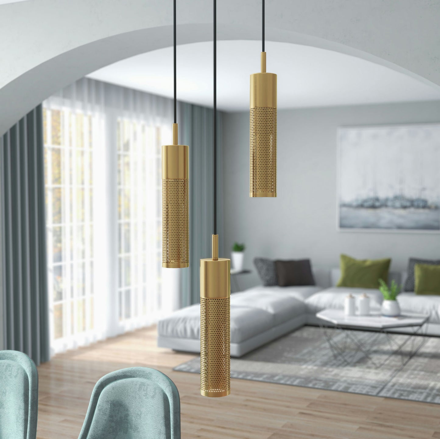 Remington 3-Light Cluster Cylinder Led Pendant