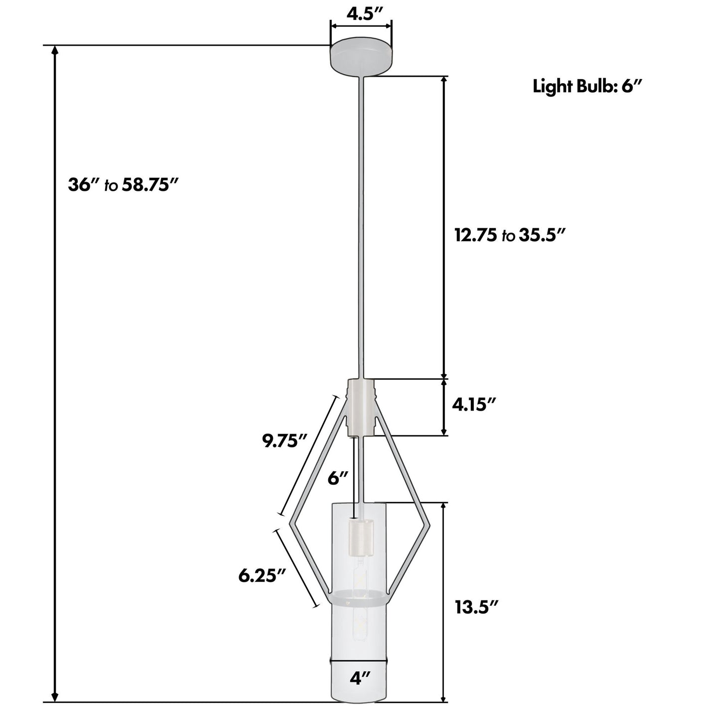 Everly Single Light Pendant Black And Chrome