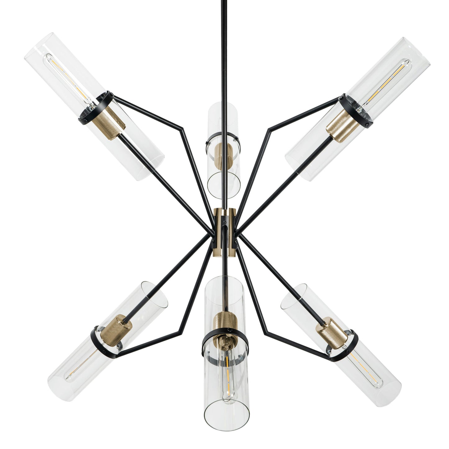 Everly 6 Light Chandelier Black And Brass