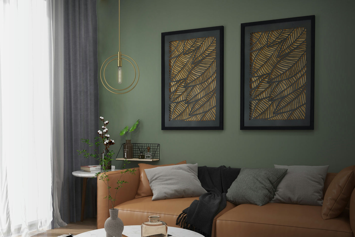 Nyla Single Light Brass Pendant