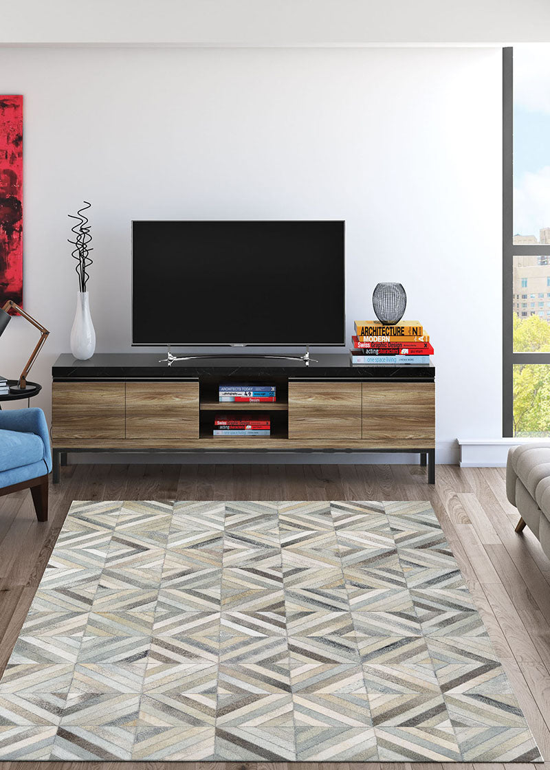 Couristan Chalet Blocks Ivory Rug 3.6 x 5.6