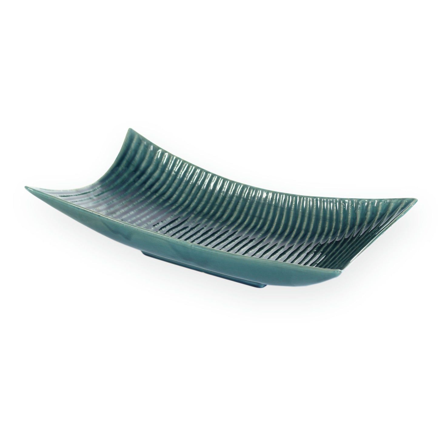 Amalyn Teal Decorative Ceramic Tray