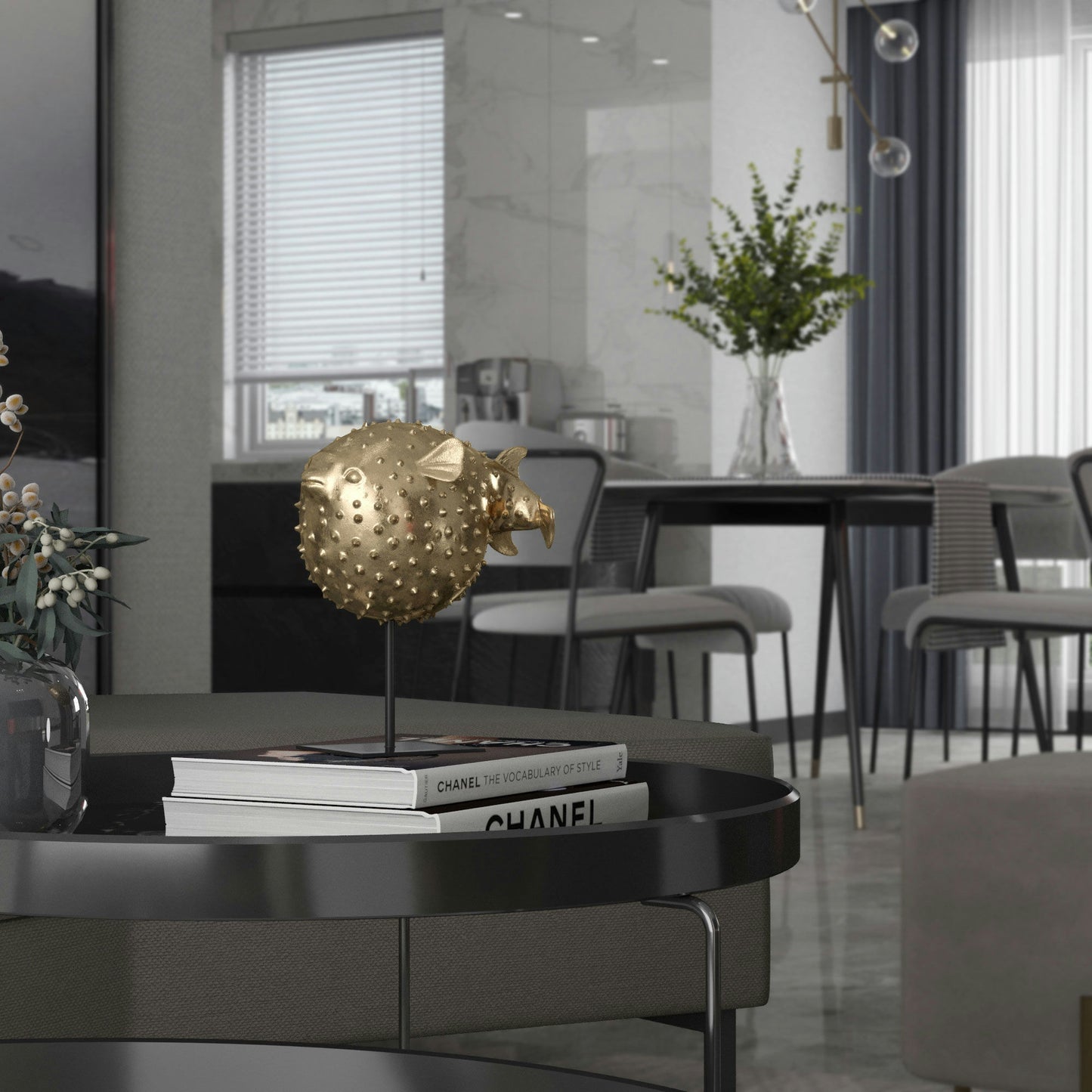 Gilded Puffer Decorative Accessory
