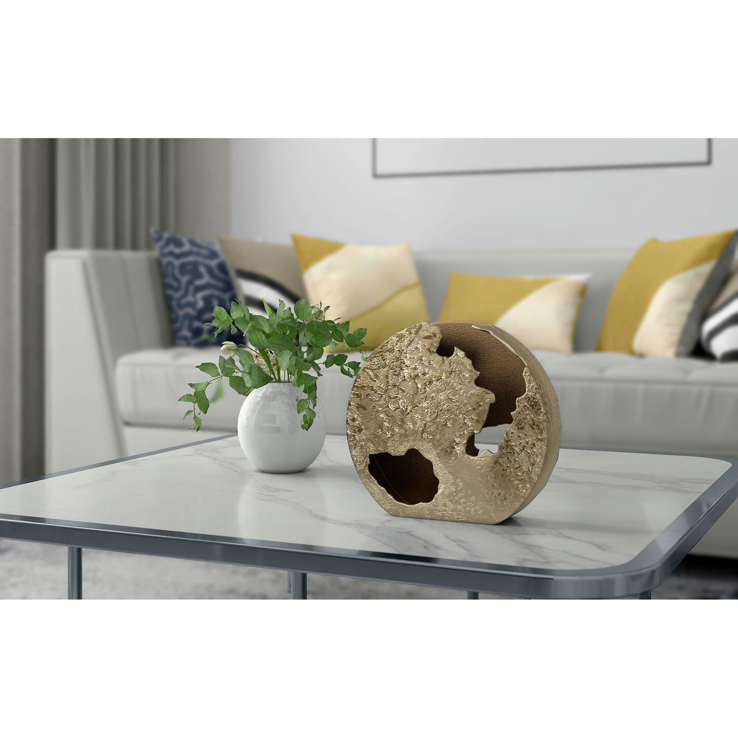 Atlas Metal Vase Gold Large