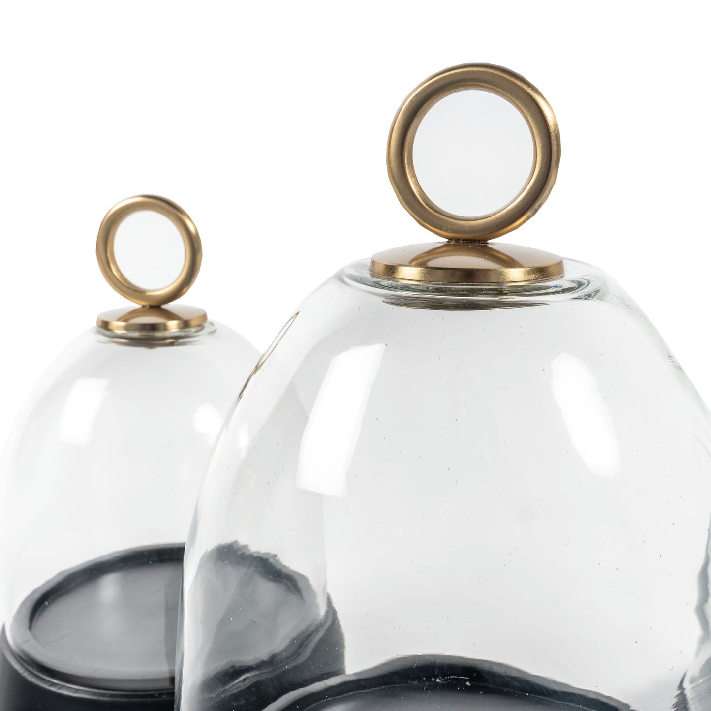 Calista Black And Gold Glass Cloche Set Of 3