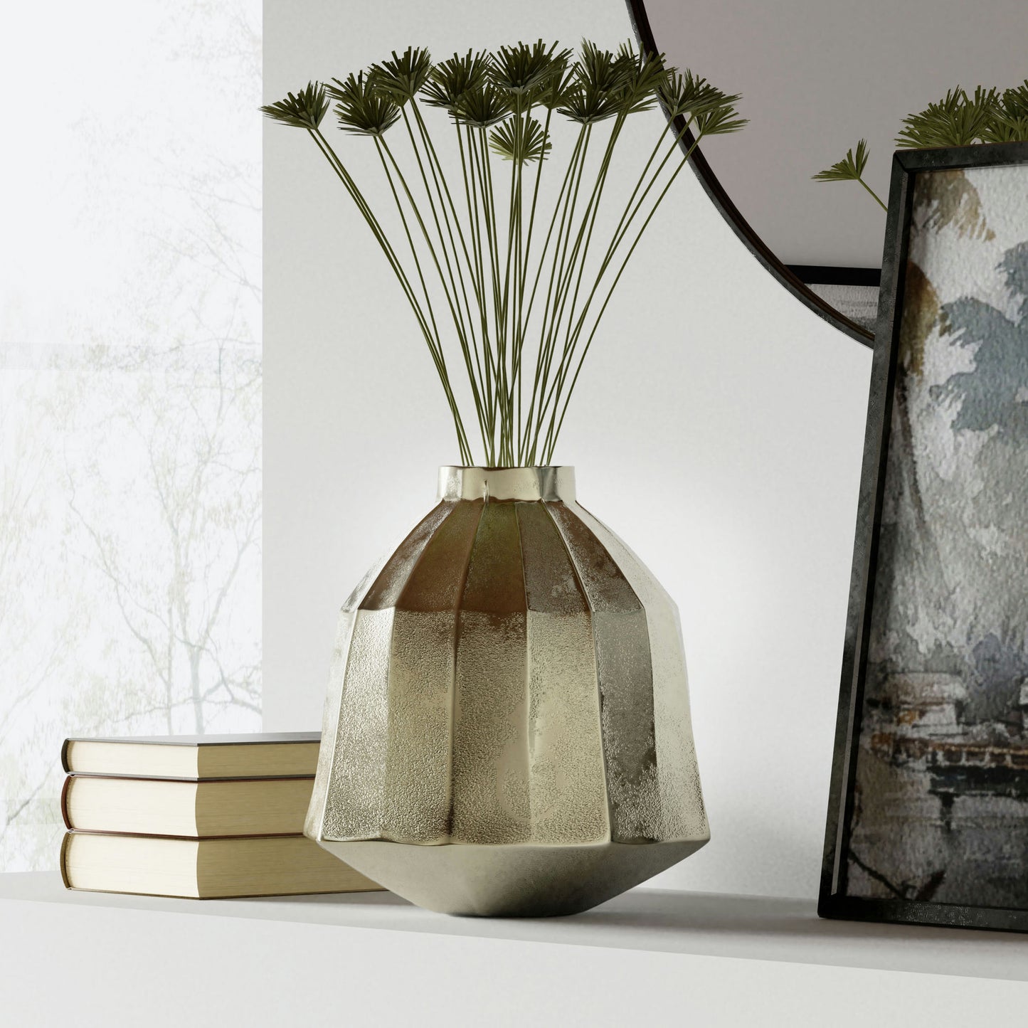 Artemis 10" Metal Table Vase Small Nickel