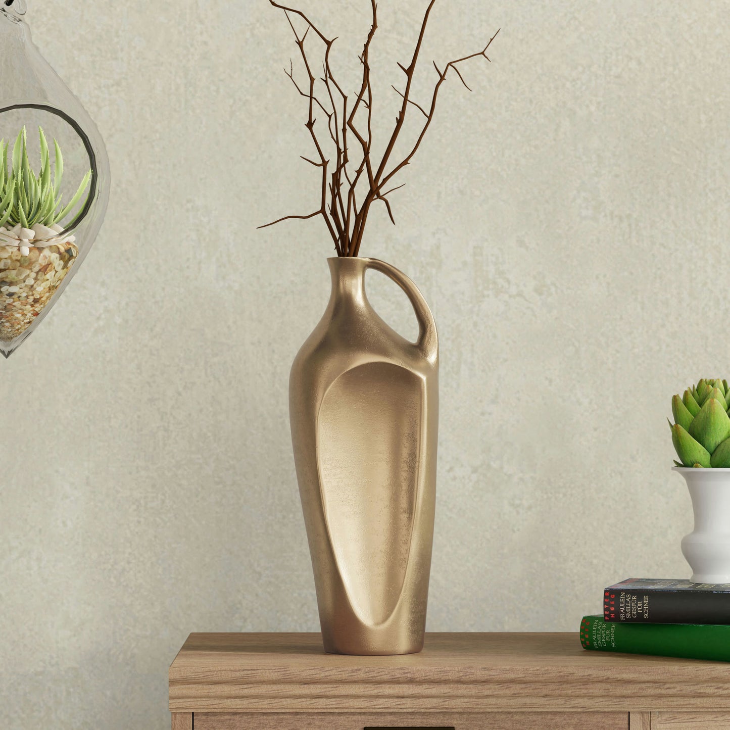 Kaius 16" Metal Table Vase Large Gold