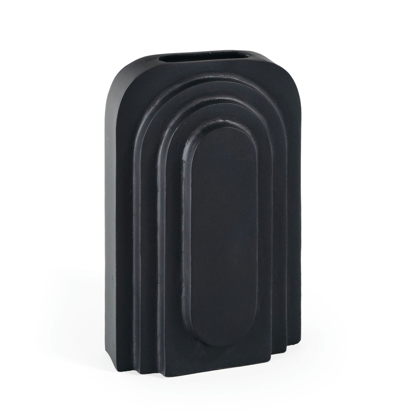 Calyx 12" Metal Table Vase Large Black