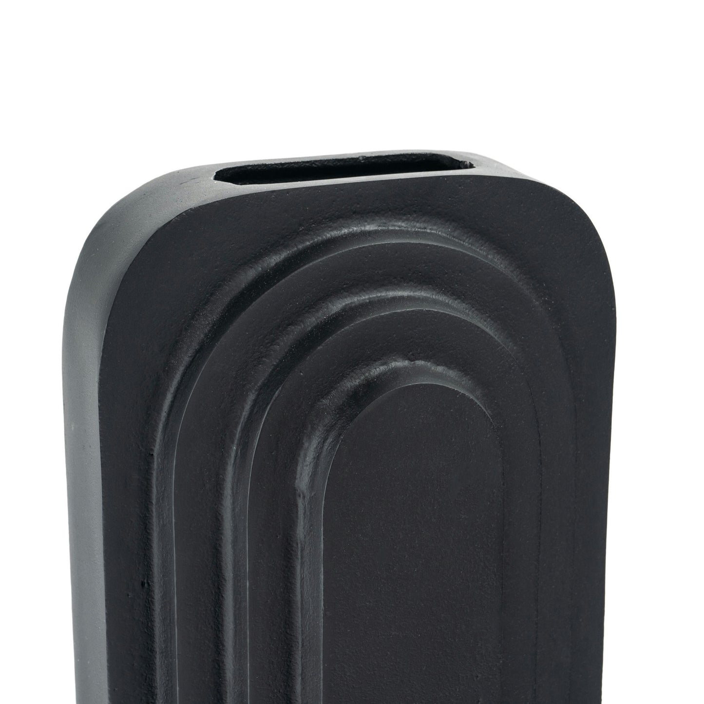 Calyx 12" Metal Table Vase Large Black