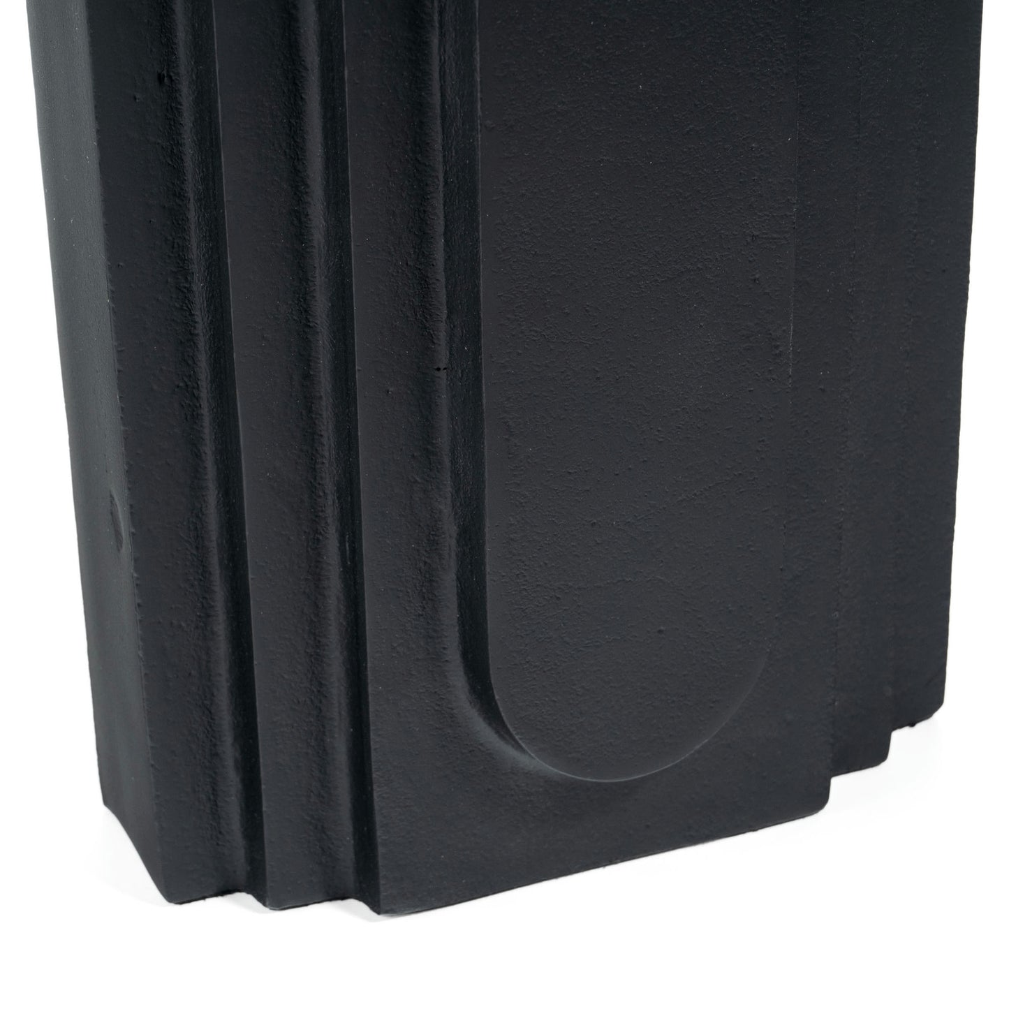 Calyx 12" Metal Table Vase Large Black