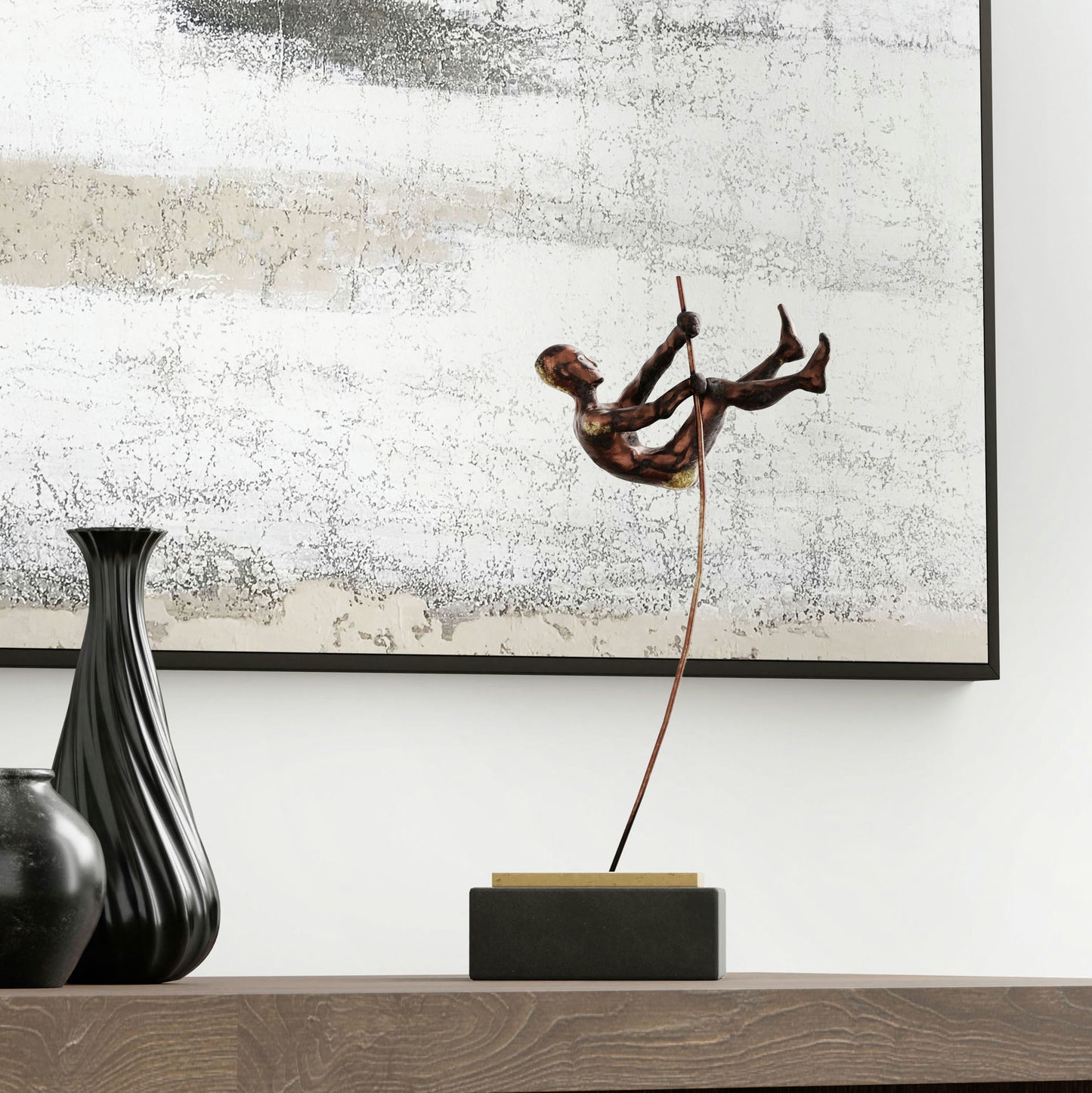 Flying Vaulter I Polystone Sculpture
